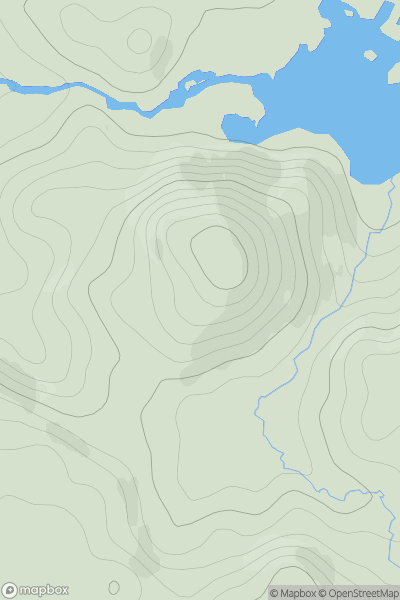 Thumbnail image for Cnoc nan Each [Lochinver to Ullapool] showing contour plot for surrounding peak